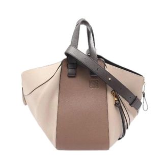 Loewe Pre-owned Hammock Small Leather 2way Bag - Dames - Pre-owned - Beige - Maat: ONE Size Leer