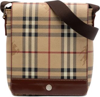 Burberry Pre-owned Burberry Haymarket Check Coated Canvas Flap Crossbody Ladies 20VEHM3GUZLZACG4