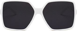 Generic Square Large Frame Men Sunglasses Outdoor Vacation Women Sports Sun Glasses(White)