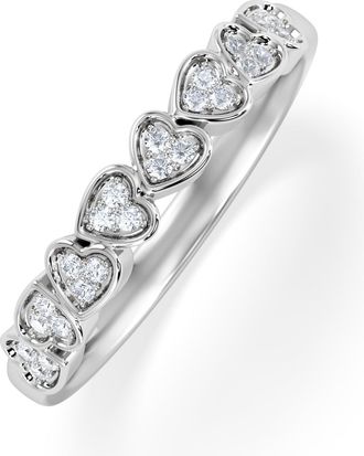 The Diamond Store Heart Half Eternity Ring Lab Diamond 0.11ct in 925 SIlver