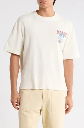 PacSun Malibu Waffle Knit T-Shirt in Cream at Nordstrom, Size Medium