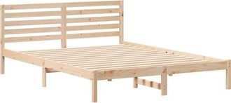 vidaXL Bed Frame with Headboard Brown 160 x 220 cm Solid pine wood Vidaxl