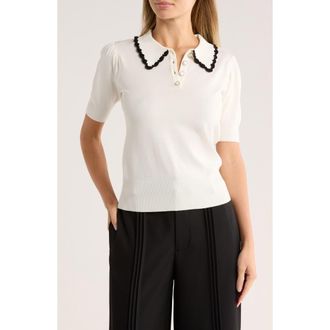 By Design Gwen Lace Trim Sweater in Coconut Milk at Nordstrom Rack, Size X-Large