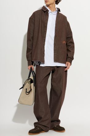 Jacquemus Simon Denim Shirt, Mens, Brown