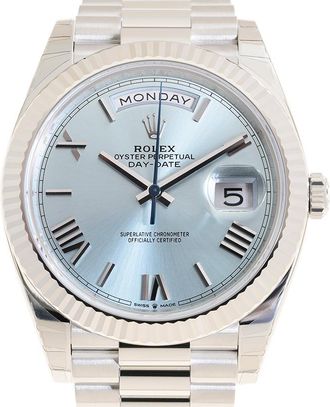 Rolex Day-Date 40 Ice-Blue Dial Platinum President Mens Watch M228236-0012
