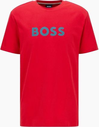 HUGO BOSS Mens Hbw Logo T-Shirt, Logo Printed - Red - Size: 40