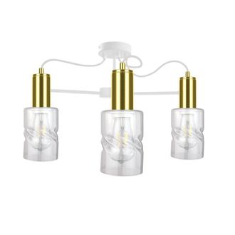 Netlighting Inger Multi Arm Semi Flush Ceiling Light White Gold 60cm 3x E27