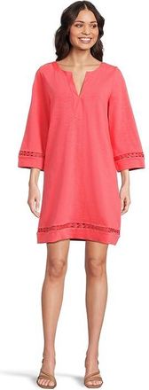 Tommy Bahama Sunset Harbor Long Sleeve Dress Womens Dress Melon Berry : SM (US 4-6), Cotton