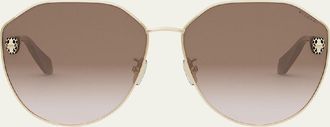 Bulgari Serpenti Round Metal Sunglasses