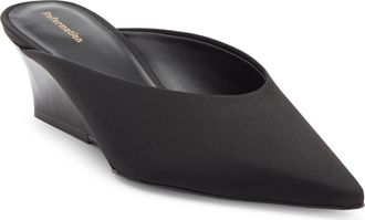 Reformation Marilyn Wedge Mule in Black Satin at Nordstrom Rack, Size 7.5