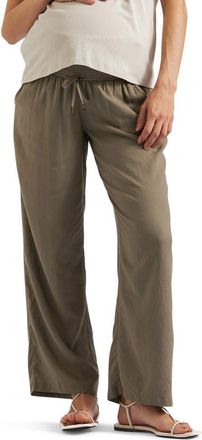 Ripe Indi Wide Leg Linen Pant in Olive at Nordstrom, Size X-Large