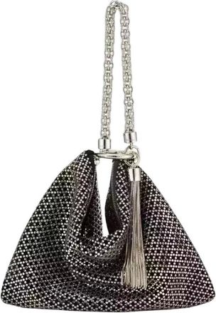 Jimmy Choo London Handbags, female, Black, Size: ONE SIZE Black Crystal Callie Handbag