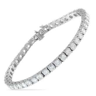 Luxury Bazaar 18K White Gold 9.25ct Diamond Tennis Bracelet MF01-041626