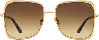 Tom Ford TF1319 Geometric Square-Frame Sunglasses - Gold