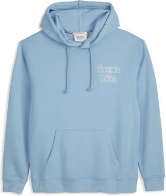 Scotch & Soda Relaxed Fit Fleece Graphic Hoodie in Faded Denim at Nordstrom Rack, Size X-Large