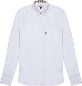 Aquascutum Denim Overhemd met Zak Lange Mouw - Heren - Casual Overhemden - Wit - L - Denim - Overhemden