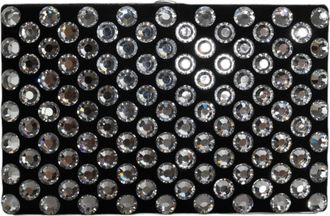 Dolce & Gabbana Womens Black Velvet Crystal Clutch Evening Party Purse Bag Aluminium