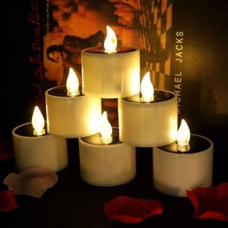 OEM Velas Led Solares Sin Llama Con Luz Intermitente, Ideales Para Navidad, San Valent&iacute;n, Fiestas, Cumplea&ntilde;os Y Bodas. -crezuo