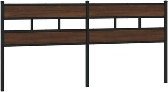 vidaXL Headboard Brown Oak 200 cm Steel and Engineered Wood Vidaxl