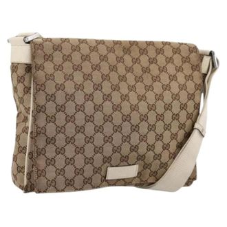 Gucci Pre-owned Vintage GG Canvas Shoulder Bag - Dames - Pre-owned - Beige - Maat: ONE Size Leer