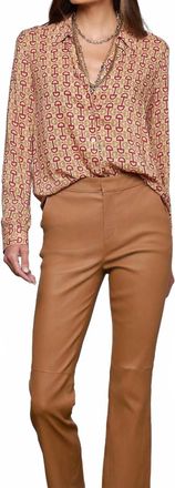 L'agence Holly Long Sleeve Button Down Blouse In Multi Allover Horse Bit