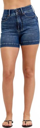 Judy Blue High Waist Tummy Control Slim Denim Shorts In Dark Wash