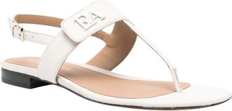 Emporio Armani Sandalen met logo-embleem van leer - Dames - Sandalen - Beige - 41 EU - Leer - Schoenen