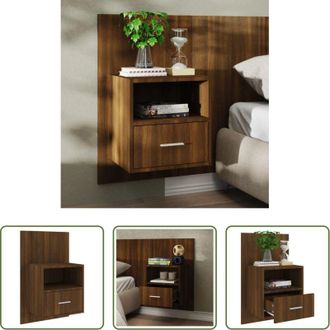vidaXL Comodino da parete - Comodino a Muro Rovere Marrone