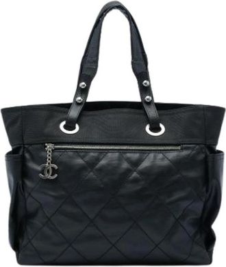 Chanel Pre-owned Vintage Tote Bag - Dames - Vintage Shopper - Zwart - ONE Size - Leer - Vintage