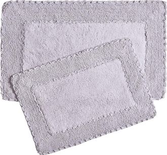 Laura Ashley Ruffle Cotton 2-Piece Bath Mat Set in Purple at Nordstrom Rack