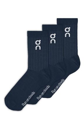On Logo Organic Cotton Crew Socks in Navy at Nordstrom, Size Medium