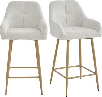 Moloo de bar de tela Ikon Beige y metal madera (x2)