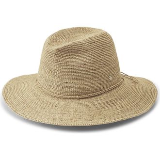 Helen Kaminski Desmonda Packable Raffia Crochet Fedora in Natural at Nordstrom, Size Medium