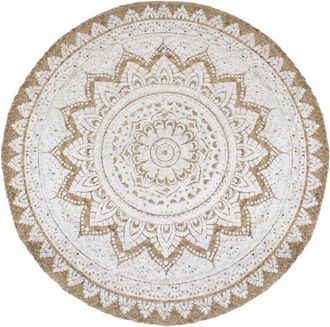 vidaXL Alfombra redonda yute trenzado estampado 180 cm Vidaxl