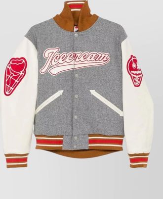 Icecream logo-print bomber jacket
