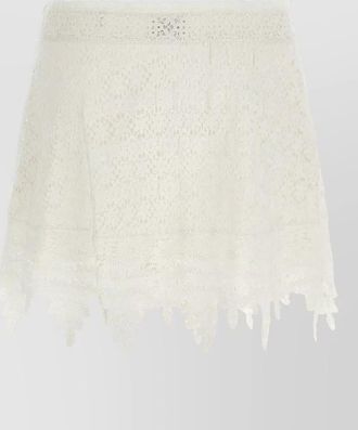 Isabel Marant hanta skirt elastic waist lace flowers hem