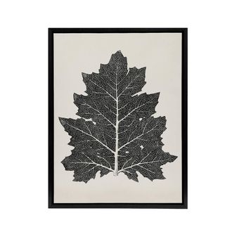 Artery8 Black & White Leaf Drawing Owen Jones Vintage Framed Canvas Wall Art in Beige | Size: W24 x H32