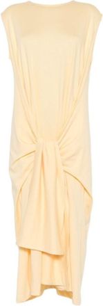 Toteme Beige Round Neck Midi Dress