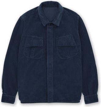Fortela Short Corduroy Overshirt in Navy Blue at Nordstrom, Size 52 Eu