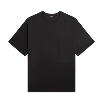 Christophe Lemaire T-Shirts, female, Black, XS, Cotton Blend Ribbed Tee Pocket