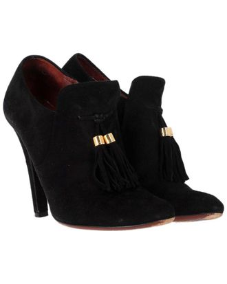 Gucci Womens Suede Mischa Tassel Detail Bootie (Authentic Pre-Loved)