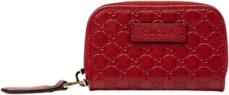 Gucci Pre-owned Coin Pouch - Dames - Vintage Accessoires - Rood - ONE Size - Leer - Vintage