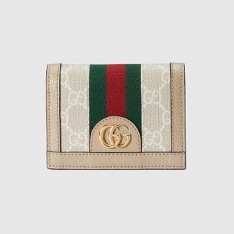Gucci Ophidia Card Case Wallet, White, GG Canvas