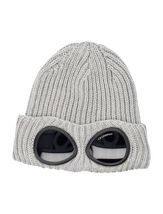 C.P. Company Ribbed Knit Extrafine Merino Wool Goggle Beanie