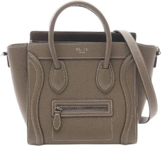 Celine Pre-owned Luggage Nano Shopper Leather 2way Bag - Dames - Vintage Mini Tas - Bruin - ONE Size - Leer - Vintage