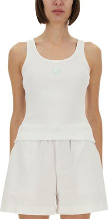 Casablanca Ribbed Cotton Tank Top