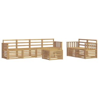 vidaXL Conjunto De Sof&aacute;s De Exterior 7 Pcs Blanco Vidaxl