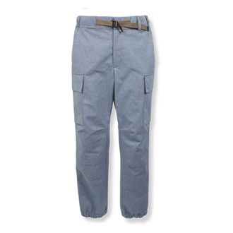 Moncler Straight Trousers, male, Blue, Size: M Chambray Jogging Trousers