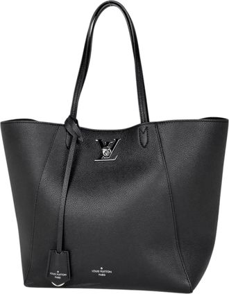 Louis Vuitton Black Noir Leather Tote Bag (Pre-Owned)