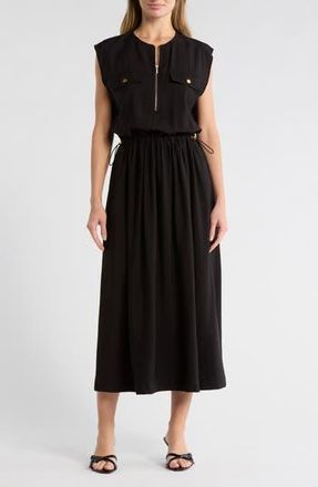 Ellen Tracy Sleeveless Crinkle Dress in Black at Nordstrom Rack, Size X-Small